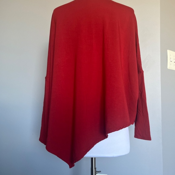 Helmut Lang Long Sleeve Top Asymmetrical Fleece Relaxed Caaual Sweatshirt Top - Picture 6 of 8